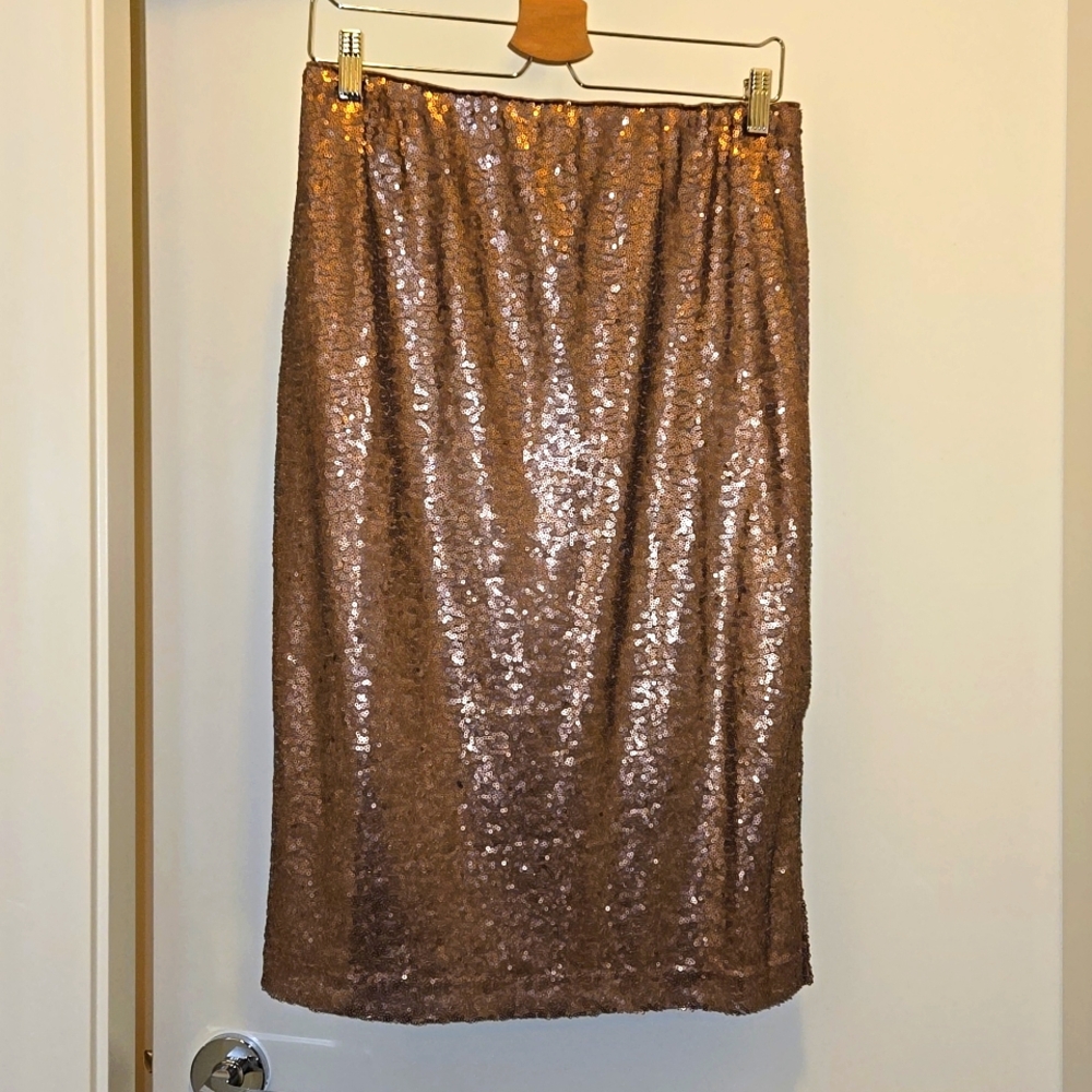 Joe fresh x Roxy Earl rose gold sequin skirt